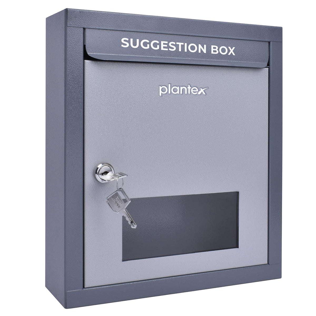 Plantex All in 1 Multipurpose Letter/Suggestion Box/Complaint /Donation Box with Lock Table Top or Wall Mount (Grey)