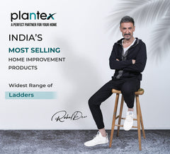 Plantex Big Foot - Widest 6 Steps Ladder for Home/Aluminium Folding/Multipurpose Foldable -Trustworthy (Black-Silver)