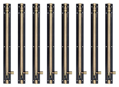 Plantex Heavy Duty 12-inch Joint-Less Tower Bolt for Wooden and PVC Doors for Home Main Door/Bathroom/Windows/Wardrobe - Pack of 8 (703, Brass Antique and Black)