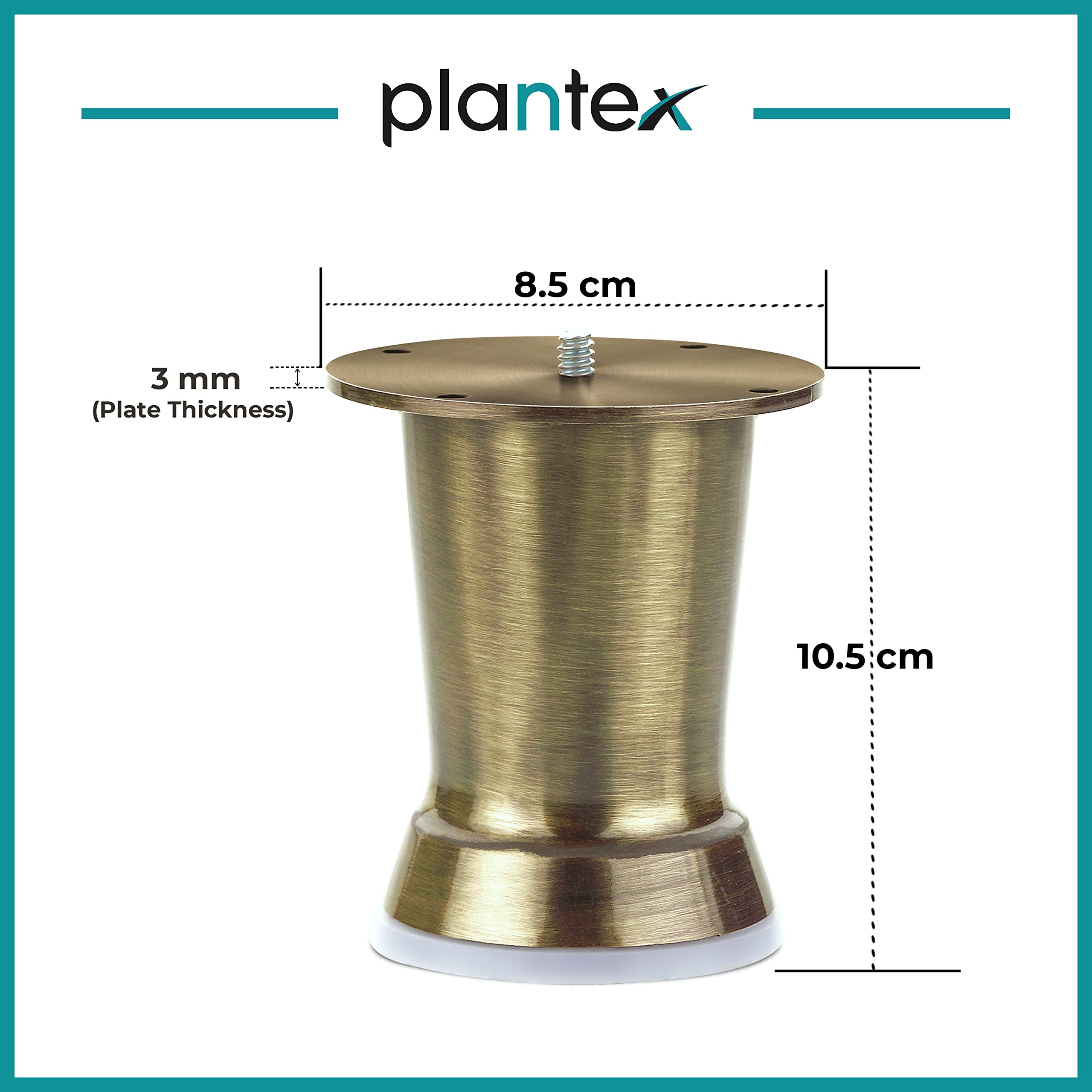 Plantex Heavy Duty Stainless Steel 4 inch Sofa Leg/Bed Furniture Leg Pair for Home Furnitures (DTS-51, Brass Antique) – Pcs - 10