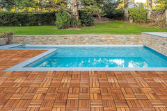 Plantex Merbau Wood Deck Tiles for Garden/Terrace/Patio/Outdoor Tiles with Interlocking Installation-Waterproof Flooring Tiles – Pack of 6 (Wood - 12x12 Inch)