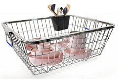 Planet Stainless Steel Dish Drainer Basket/Dish Drying Rack With Drainer/Plate Stand/ Bartan Basket (Size-56x43x23cm)