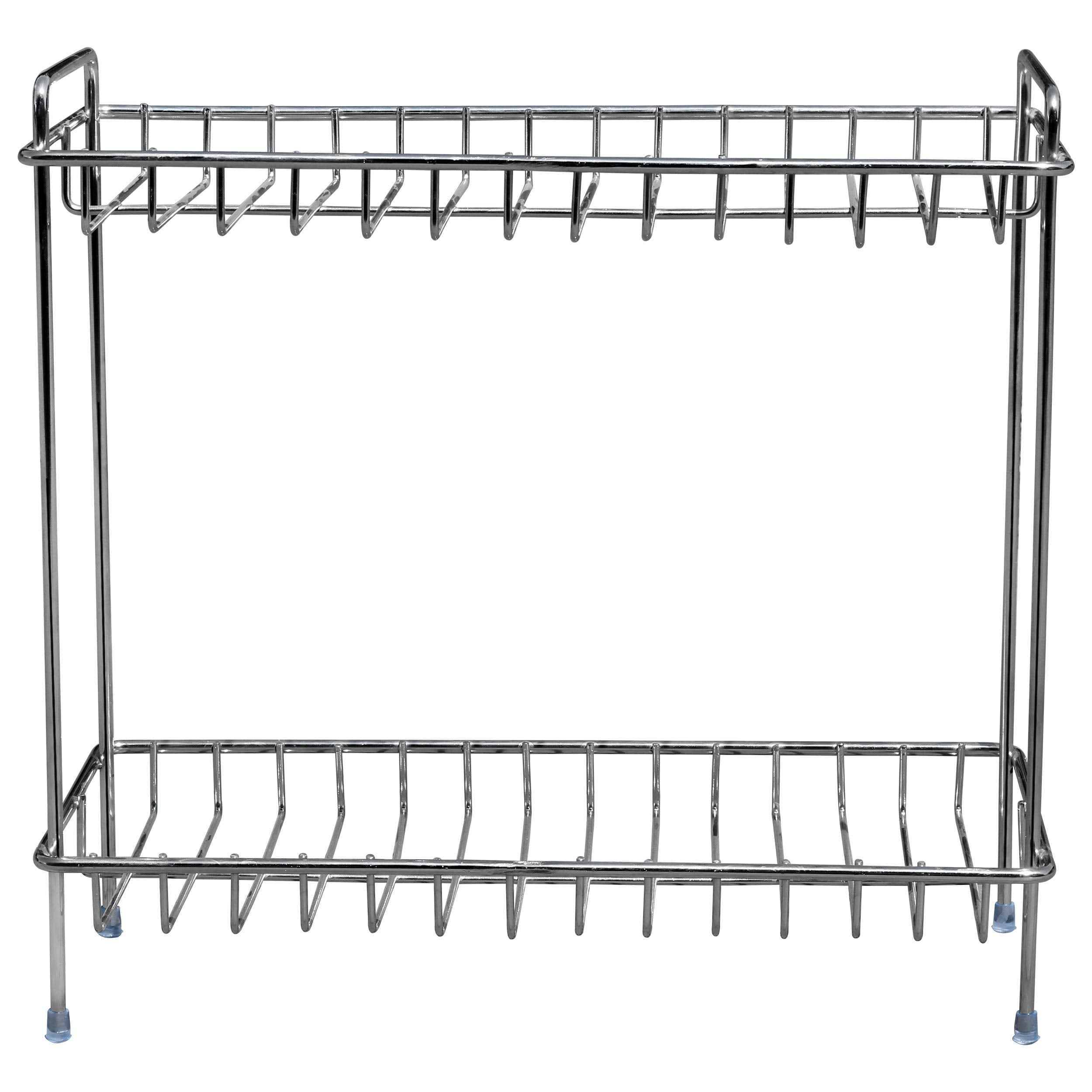 Plantex Stainless Steel Multipurpose 2-Tier Bathroom Organizer Shelf/Rack/Stand/Organizer/Bathroom Accessories (Chrome)