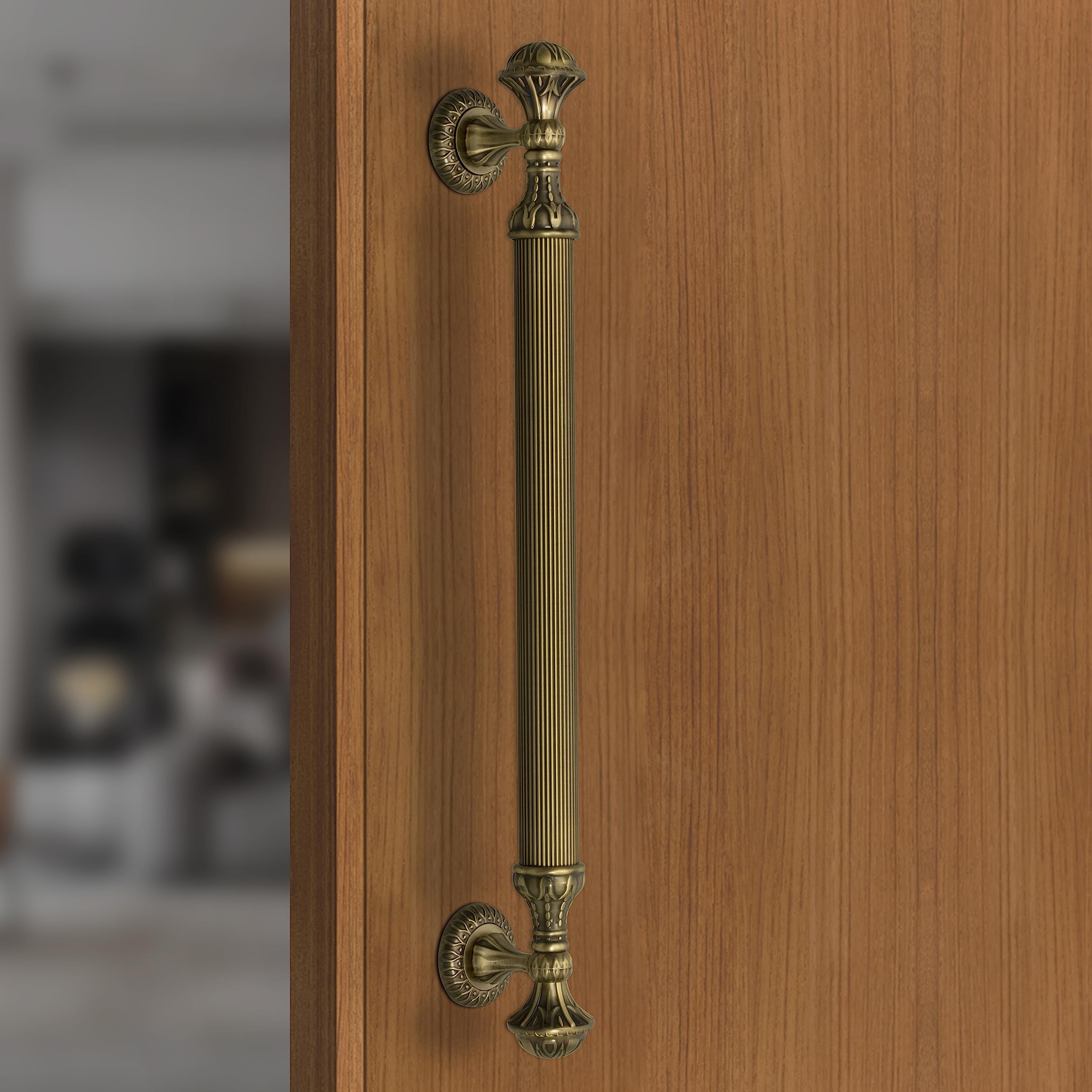 Plantex Door Handle/Door & Home Decor/21.5 Inch Main Door Handle/Door Pull Push Handle – Pack of 1 (320 - Brass Antique Finish)