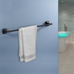Plantex 304 Grade Stainless Steel 24 inch Towel Hanger for Bathroom/Towel Rod/Bar/Bathroom Accessories - Squaro (Black)