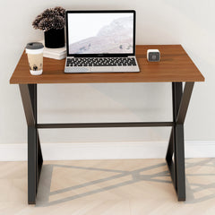 Plantex DIY Study Table/Laptop Table/Desk for Office/Home/Classroom/X-Leg Foldable Table-Workstation (Walnut Textured, APS-1011)