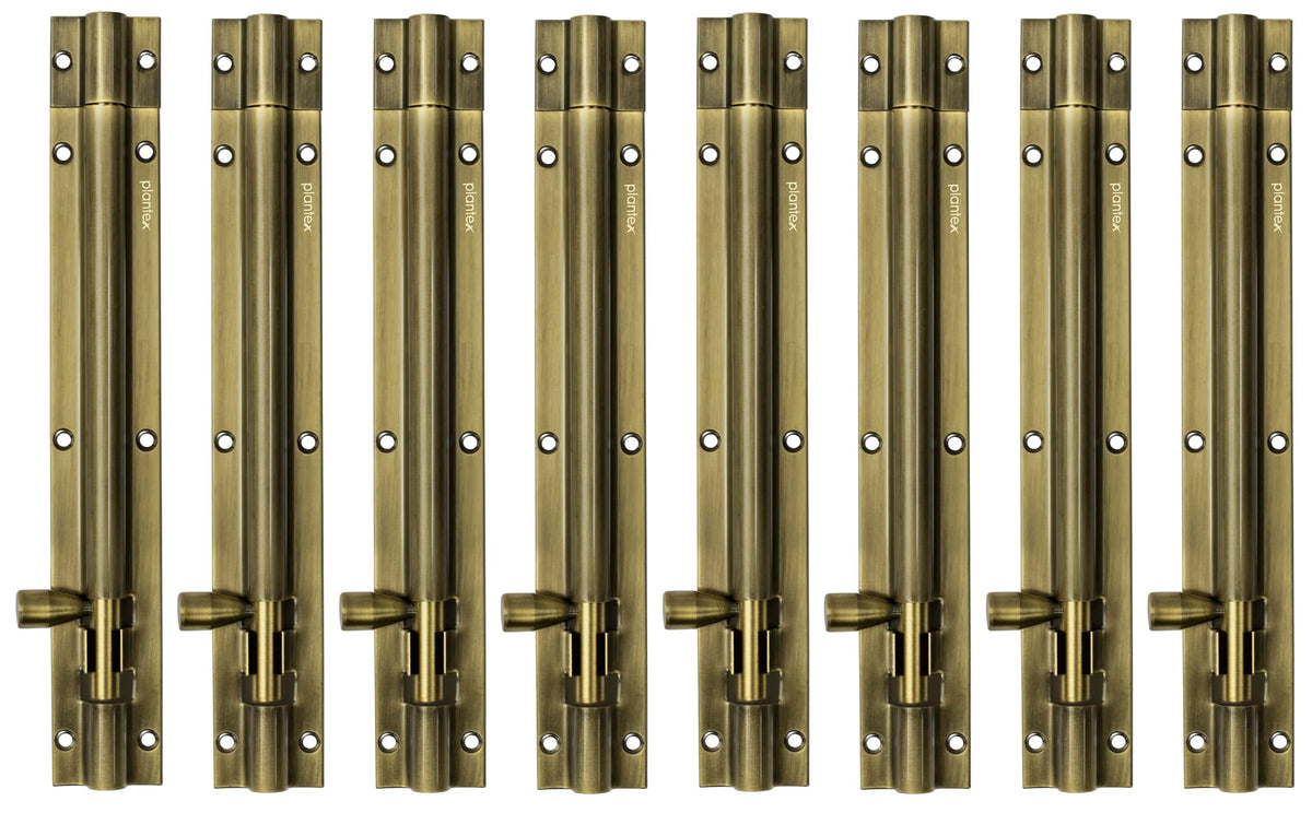 Plantex 8 inches Tower Bolt for Windows/Doors/Wardrobe - Antique (Pack of 8)