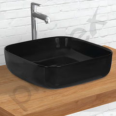 Plantex Ceramic One-Piece Commode with Counter-Top Basin for Bathroom/Western Toilet/Bathroom Wash Basin – Black