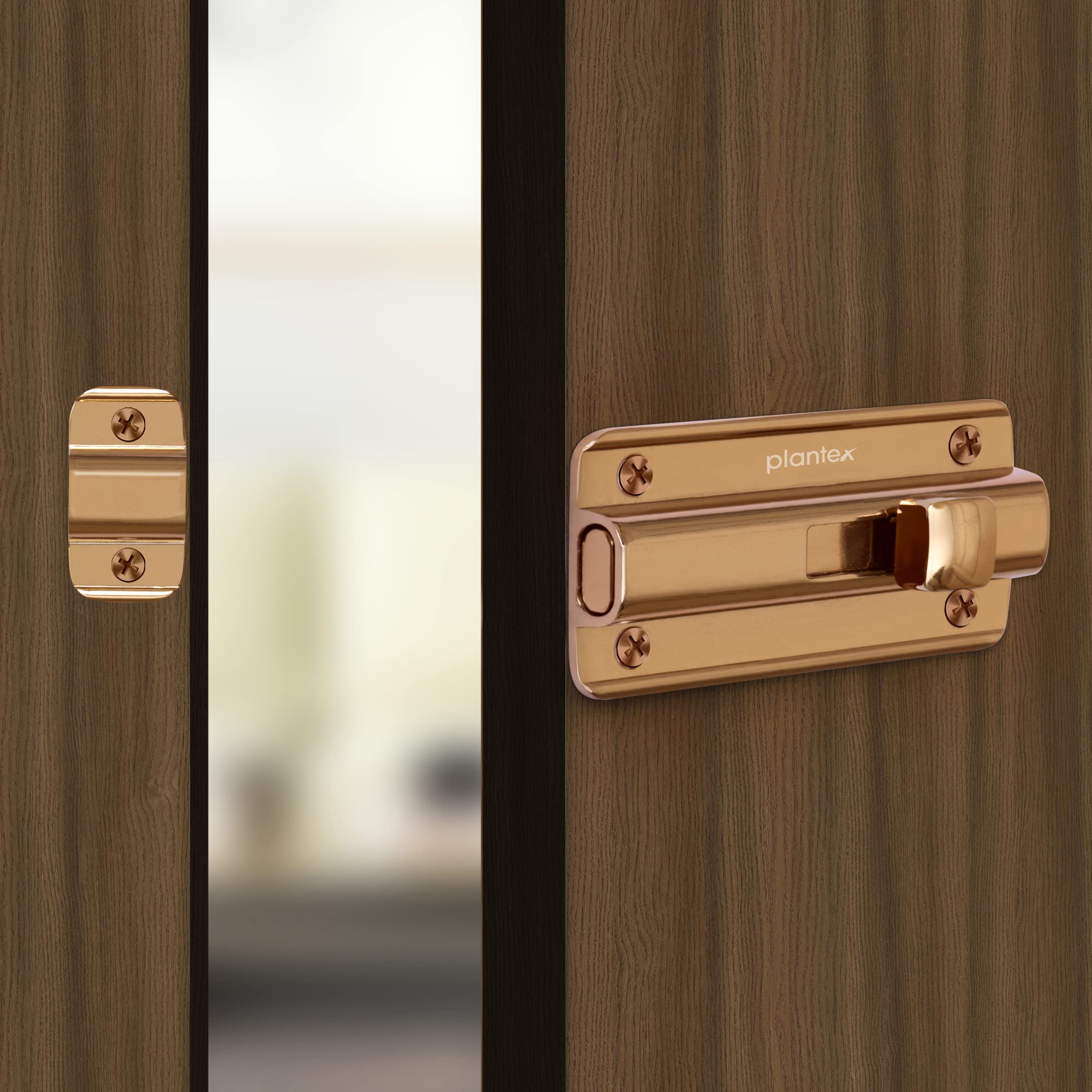 Plantex Premium Heavy Duty Door Stopper/Door Lock Latch for Home and Office Doors - Pack of 10 (Rose Gold)