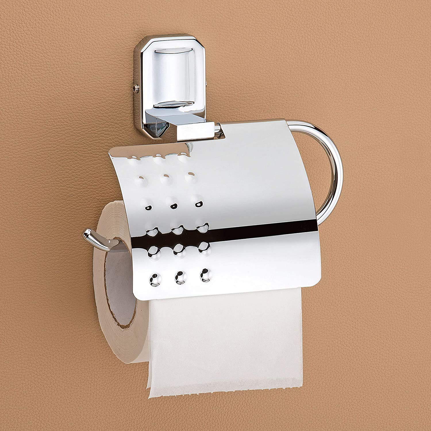 Plantex Platinum Stainless Steel 304 Grade Cute Toilet Paper Roll Holder/Toilet Paper Holder in Bathroom/Kitchen/Bathroom Accessories(Chrome) - Pack of 3