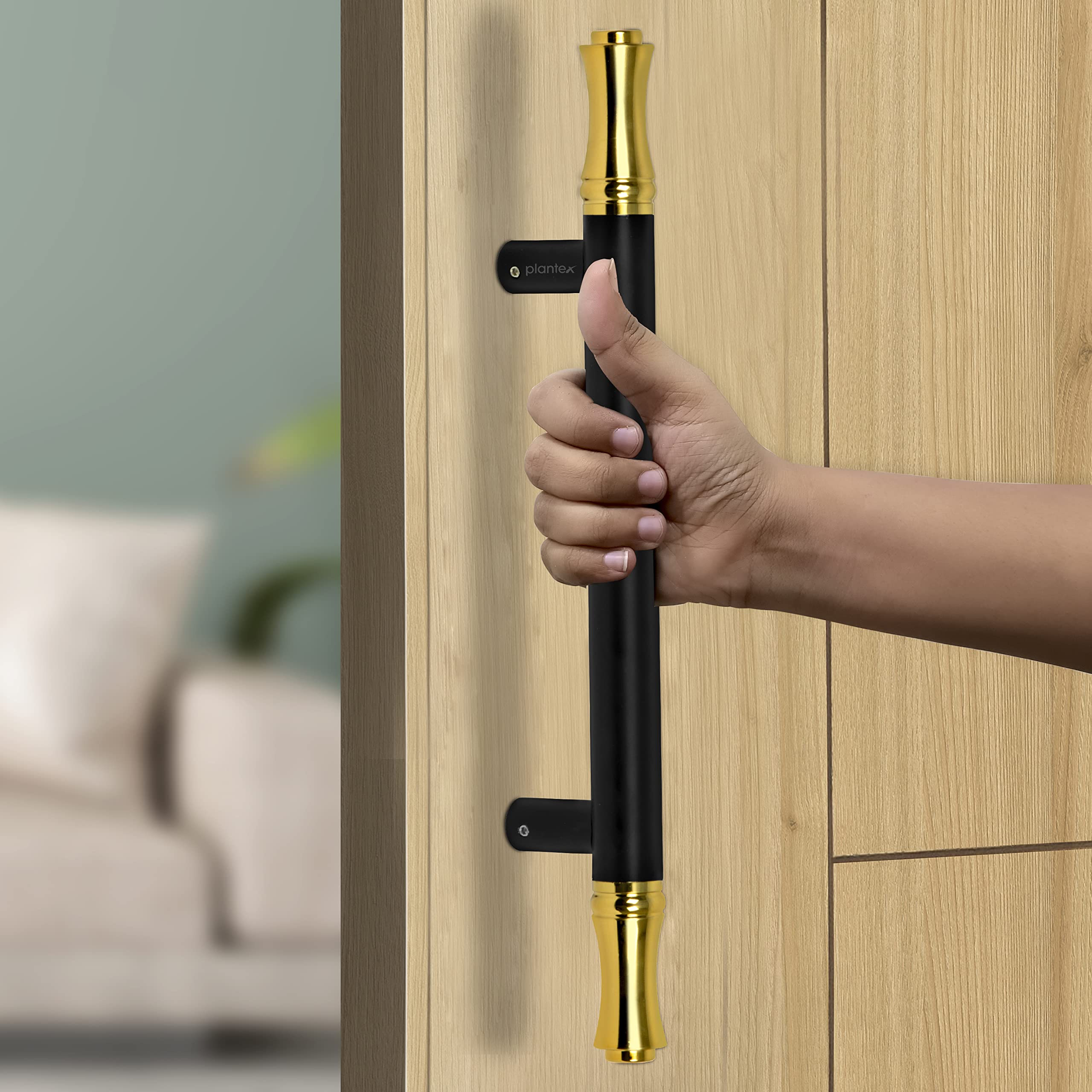 Plantex Main Door Handle/Door & Home Decor/14 Inch Main Door Handle/Door Pull Push Handle – Pack of 1 (121,Black & Gold)