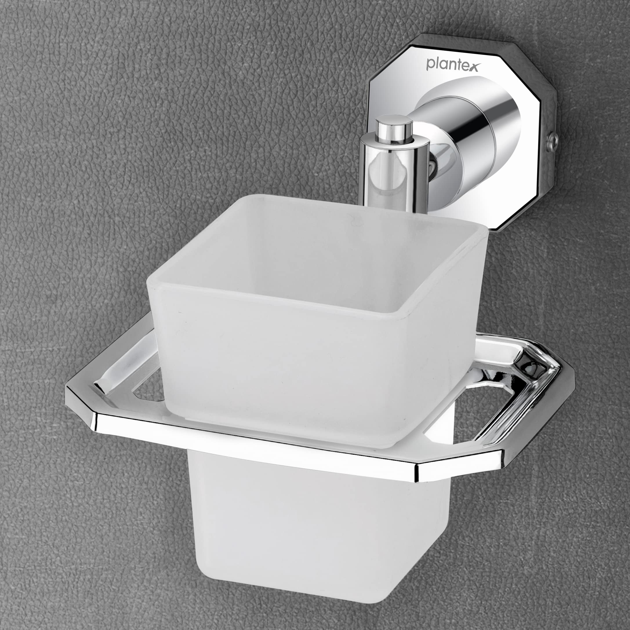 Plantex Platinum Stainless Steel 304 Grade Nipron Tumbler Holder/Tooth Brush Holder/Bathroom Accessories(Chrome) - Pack of 1