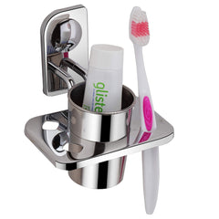 Plantex Dream High Grade Stainless Steel Tooth Brush Holder/Tumbler Holder/Bathroom Accessories (Chrome) - Pack of 2