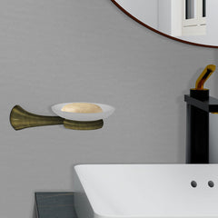 Plantex Smero Pure Brass Soap Holder for Bathroom & Kitchen/Soap Stand/Case/Dish/Bathroom Accessories - Contrive (Rich Antique)