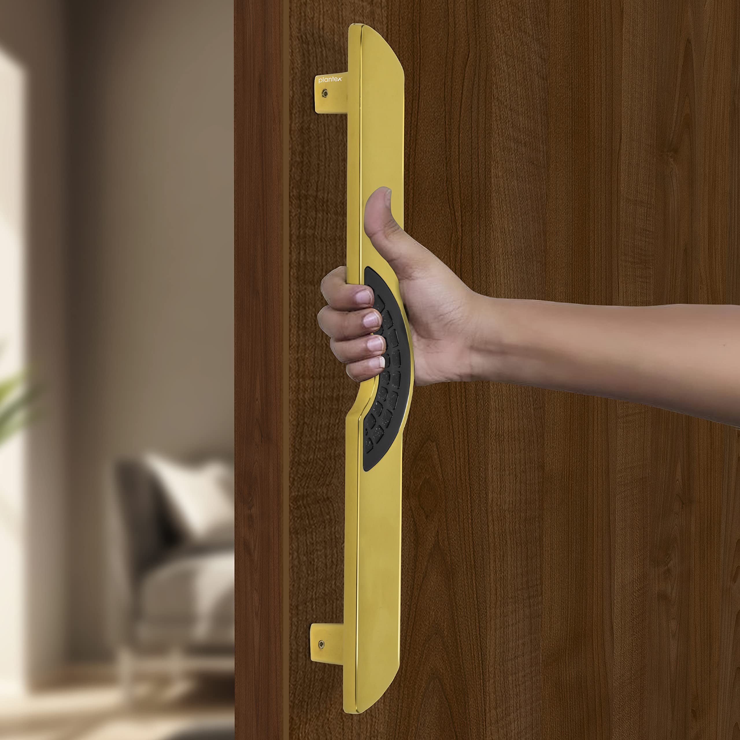 Plantex Ultron Door Handle/Door & Home Decor/15 Inch Main Door Handle/Door Pull Push Handle – Pack of 1 (316,Gold and Black Finish)