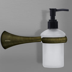 Plantex Smero Pure Brass Made Hand wash Holder for wash Basin/Liquid Soap Dispenser/Shampoo Dispenser - Contrive (Rich Antique)