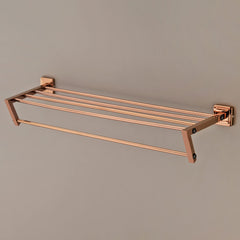 Plantex Stainless Steel 304 Grade Decan Towel Rack for Bathroom/Towel Stand/Towel Bar/Hanger/Bathroom Accessories - Pack of 1 (653 - PVD Rose Gold)
