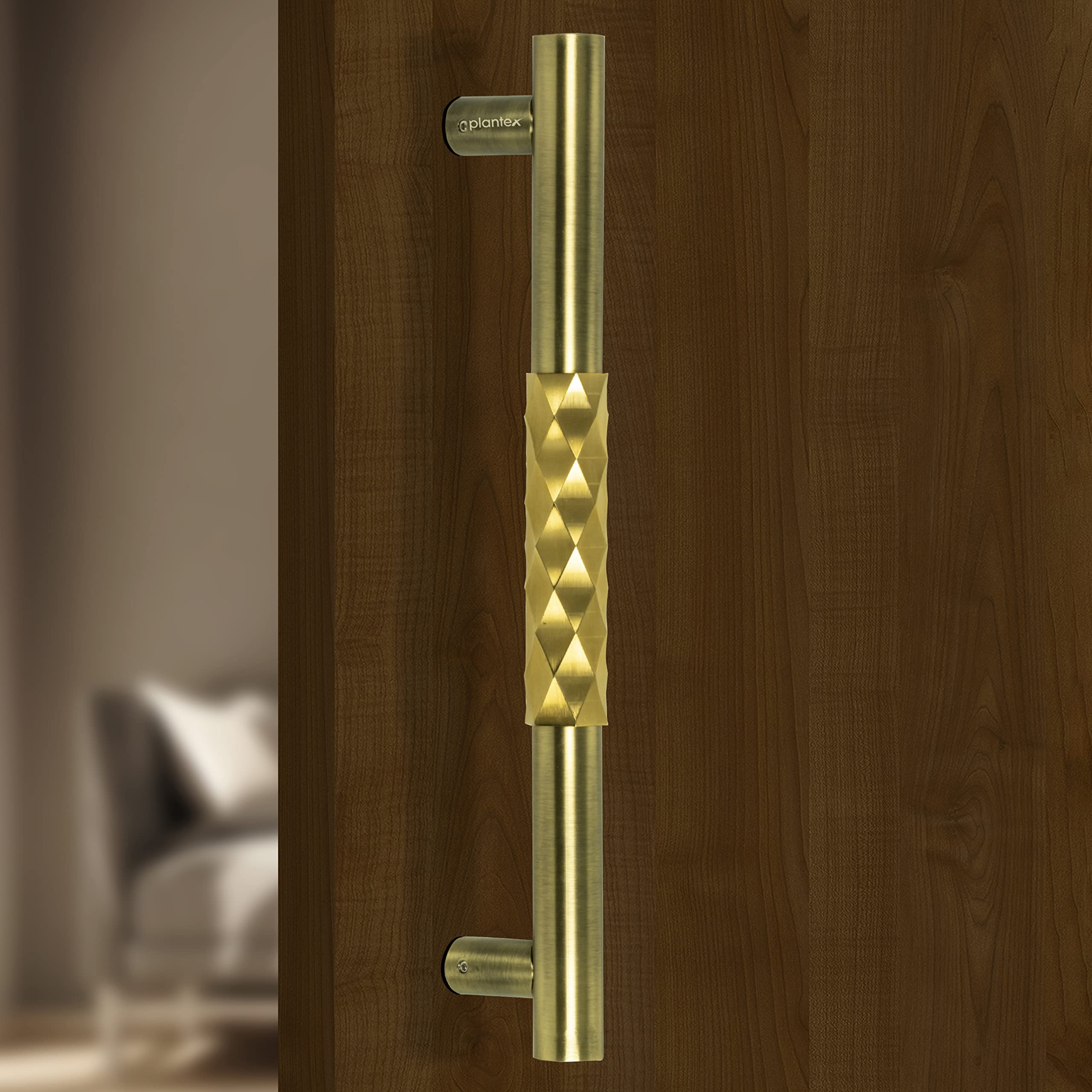 Plantex Aura Door Handle/Door & Home Decor/14 Inch Main Door Handle/Door Pull Push Handle – Pack of 1 (299,Brass Antique and Gold PVD Finish)