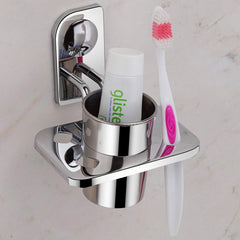 Plantex Dream Stainless Steel Tooth Brush Holder/Tumbler Holder/Bathroom Accessories (Chrome) - Pack of 2