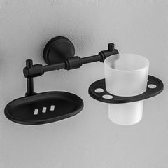 Plantex Niko Black Bathroom soap Holder and Brush Stand for wash Basin (304 Stainless Steel)