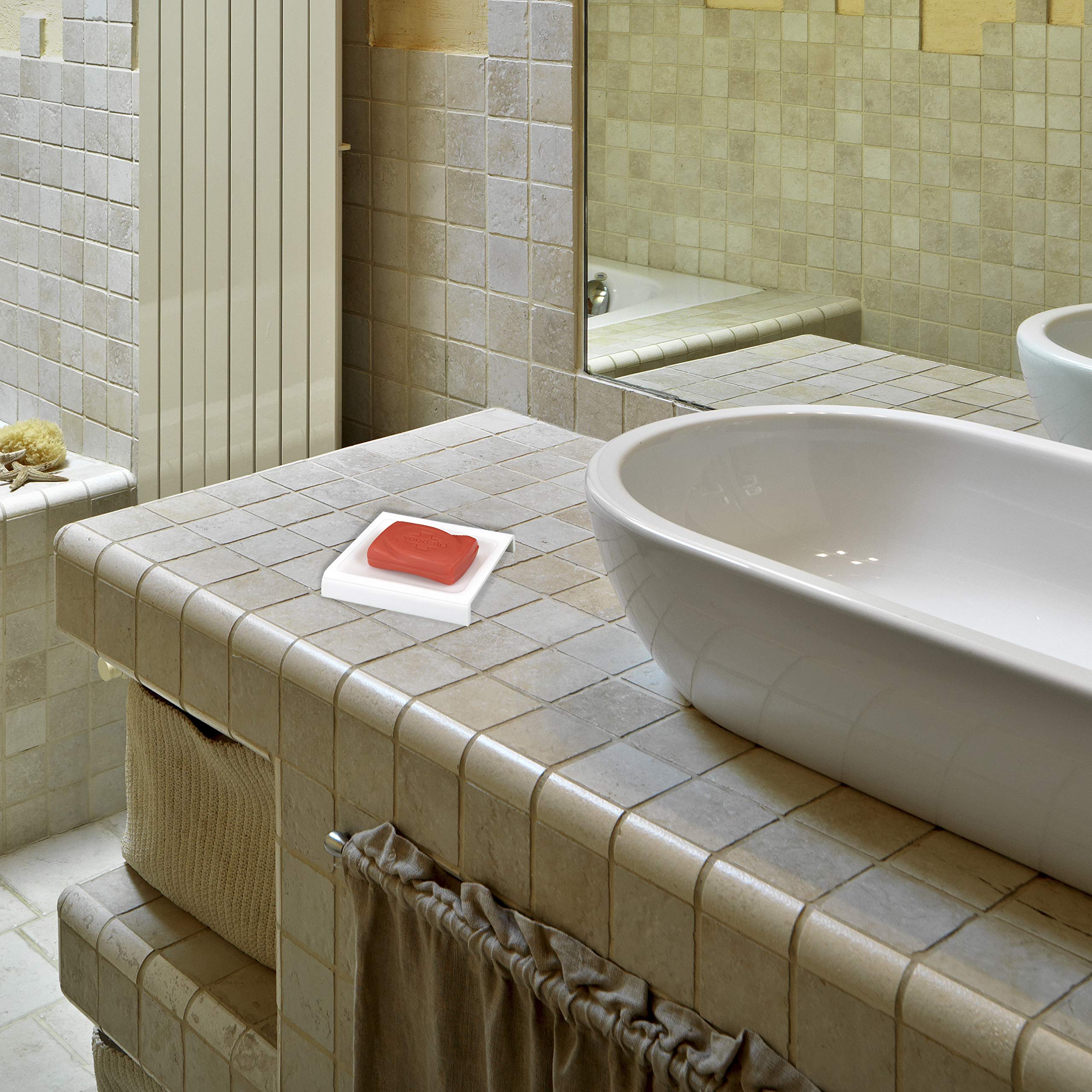 Plantex Acrylic Floor Soap Holder for Bathroom/Soap Case/Soap Dish(White)