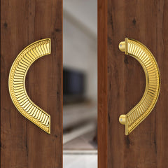 Plantex Heavy Duty Door Handle/Door & Home Decor/8-inches Round Shape Main Door Handle/Door Pull Push Handle Set- Pack of 1 (321-PVD Gold Finish)