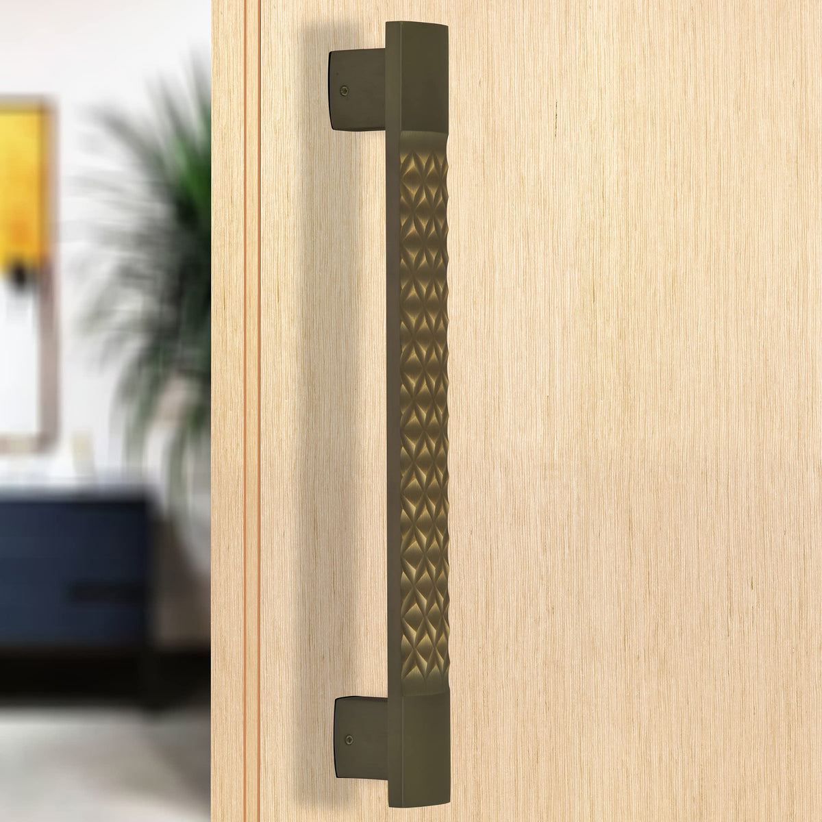 Plantex Heavy Duty Door Handle/Door & Home Decor/14-inches Main Door Handle/Door Pull Push Handle - Pack of 1 ( 241-Brass Antique Finish)