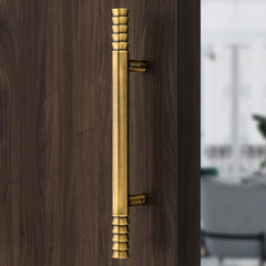 Plantex Stainless Steel Lotus Main Door Handle/Door Handles for Main Door/Wooden & Glass Door Handle (Brass Antique Finish)