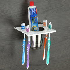 Plantex Acrylic Tumbler Holder for Bathroom/Toothbrush Holder/Bathroom Accessories(White)