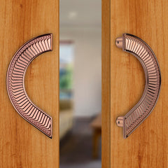 Plantex Heavy Duty Door Handle/Door & Home Decor/8-inches Round Shape Main Door Handle/Door Pull Push Handle Set- Pack of 1 ( 321-PVD Rose Gold Finish)