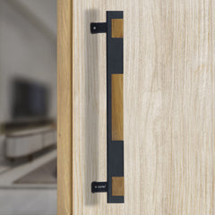 Plantex 281 Premium 14-inch Door Pull-Push Main Door Handle for Glass Door/House/Hotel/Office Door Hardware (Black & Wood Finish)