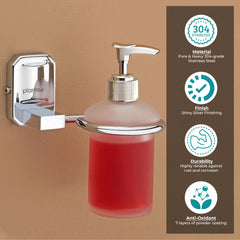Plantex Stainless Steel 304 Grade Cute Liquid Soap Dispenser/Shampoo Dispenser/Hand Wash Dispenser/Bathroom Accessories(Chrome) - Pack of 4