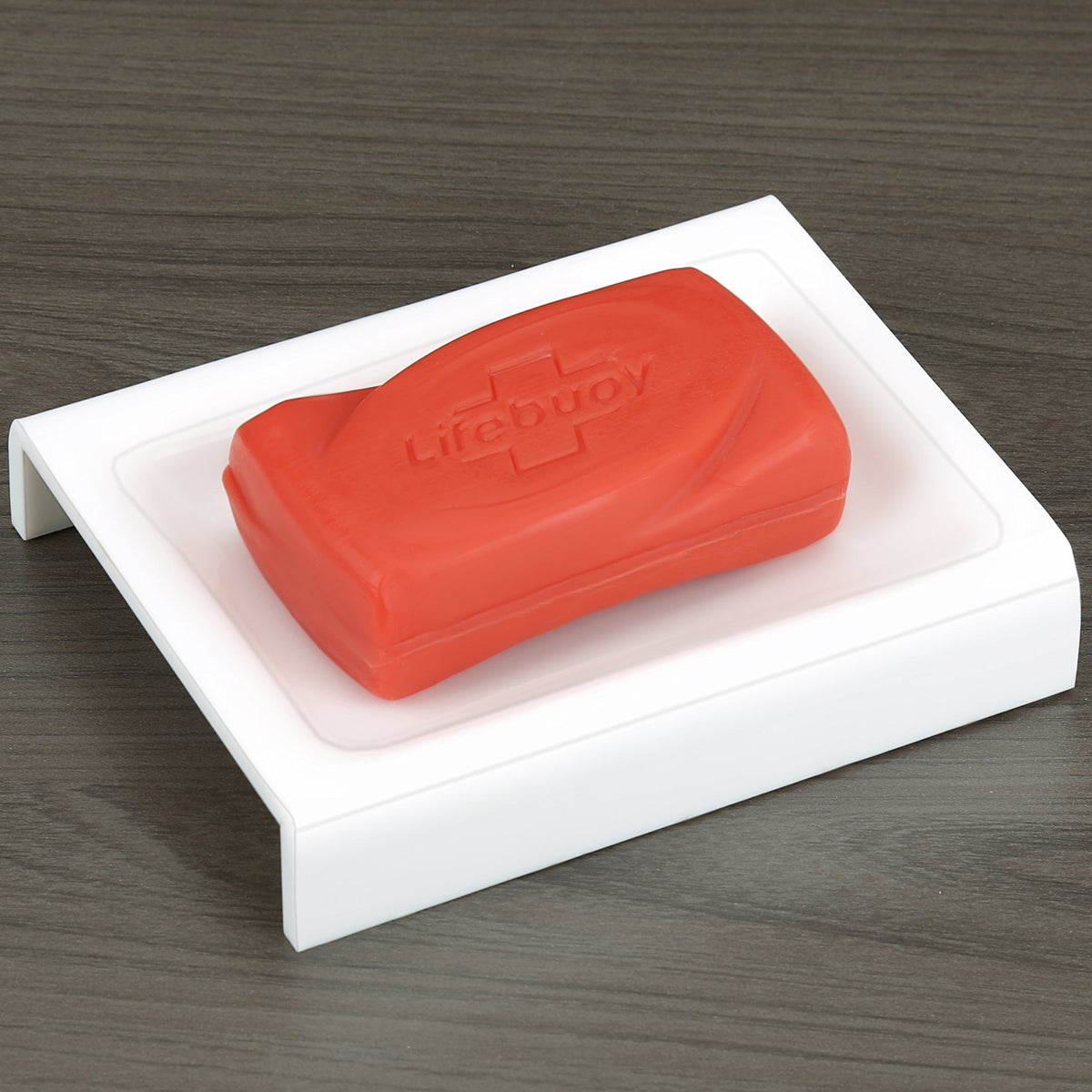 Plantex Acrylic Floor Soap Holder for Bathroom/Soap Case/Soap Dish(White)