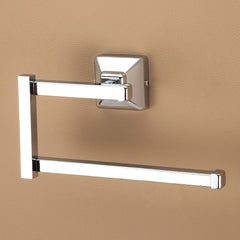 Plantex Stainless Steel 304 Grade Squaro Napkin Ring/Towel Ring/Napkin Holder/Towel Hanger/Bathroom Accessories(Chrome) - Pack of 2