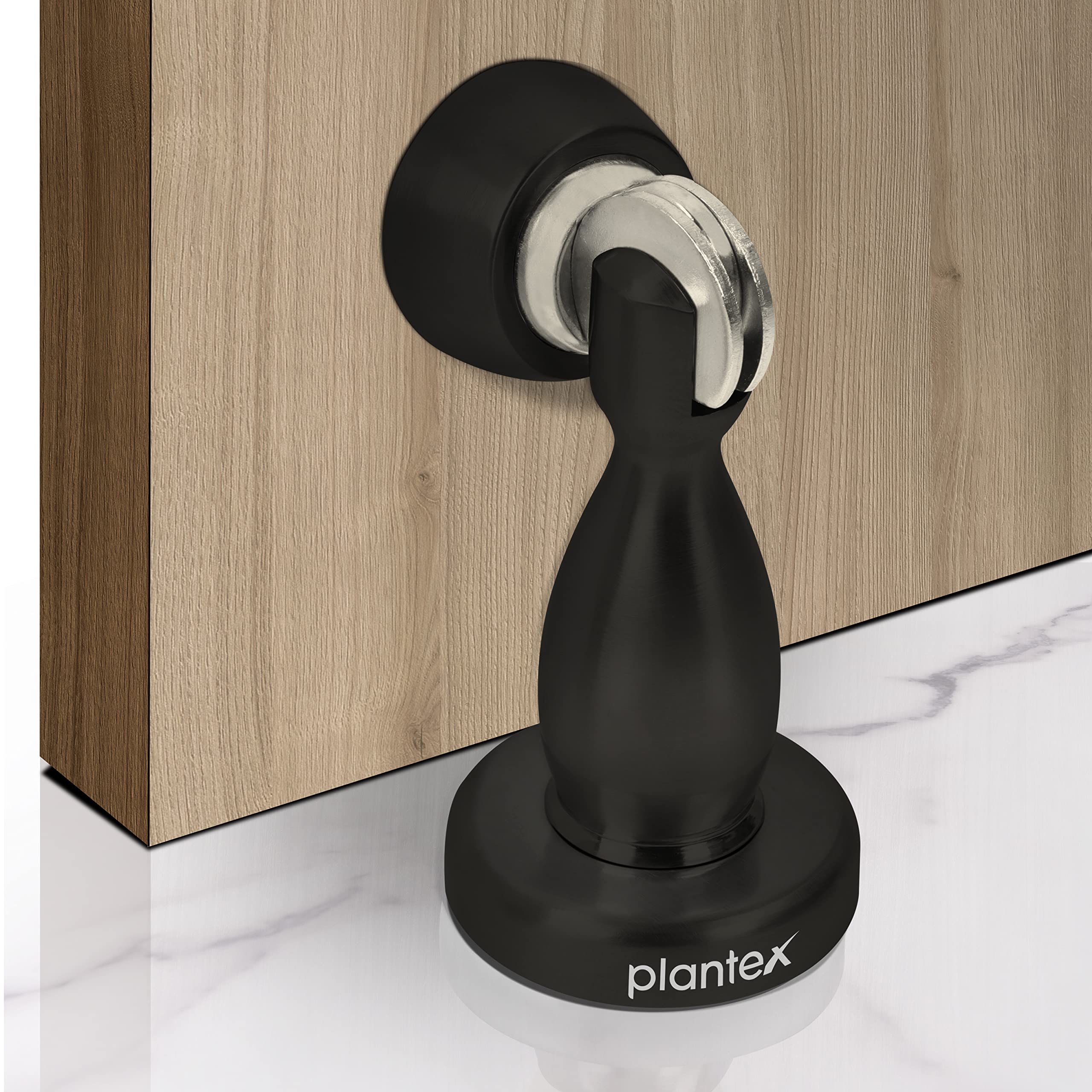 Plantex Magnetic Door Stopper for Home/360 Degree Magnet Door Catcher/Door Holder for Main Door/Bedroom/Office and Hotel Door - Pack of 10 (4 inch, Black)