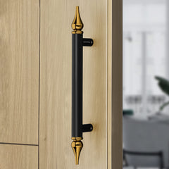 Plantex Main Door Handle/Door & Home Decore/14 Inch Main Door Handle/Pull-Push Handle - Pack of 1 (Black and Gold)