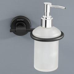 Plantex Daizy Black Hand wash Holder for wash Basin Liquid soap Dispenser - 304 Stainless Steel
