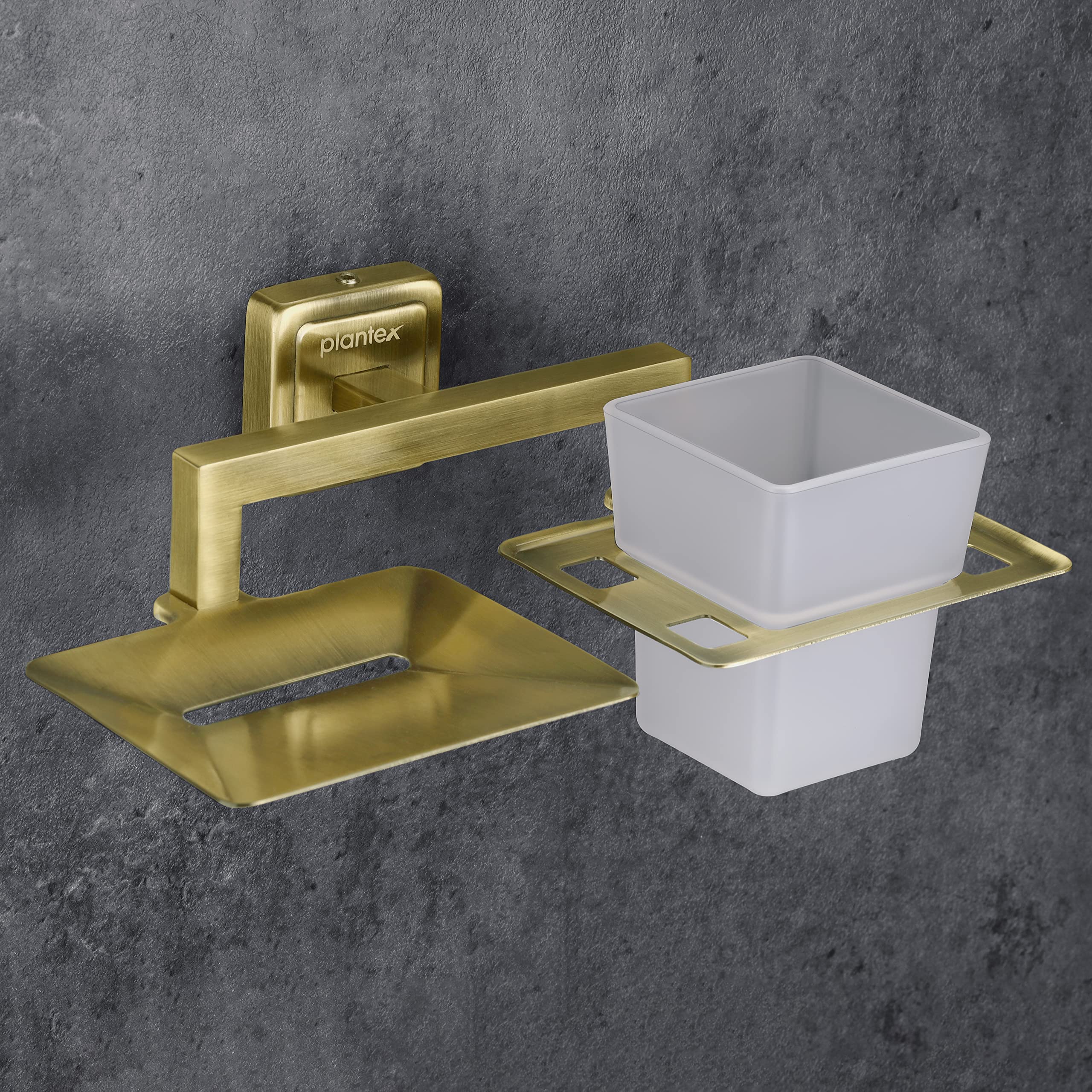 Plantex Deccan Antique Soap and Brush Holder Stand for Bathroom and Wash Basin (304 Stainless Steel)