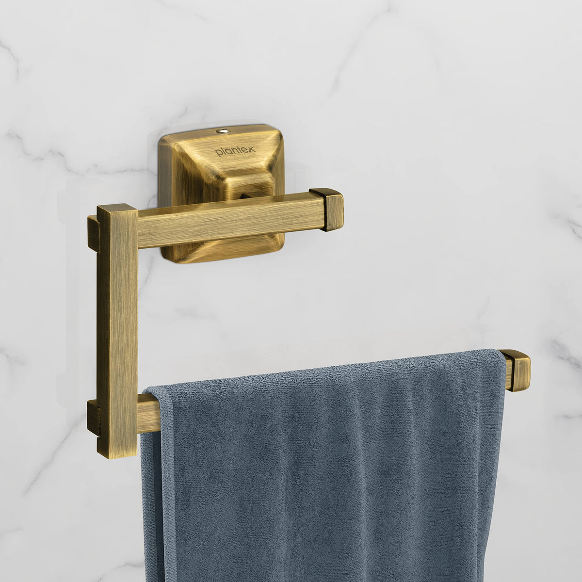 Plantex Bathroom Accessories - Stainless Steel 304 Grade Squaro Napkin Holder/Towel Holder/Towel Hanger for Kitchen/Towel Ring (Brass Antique)