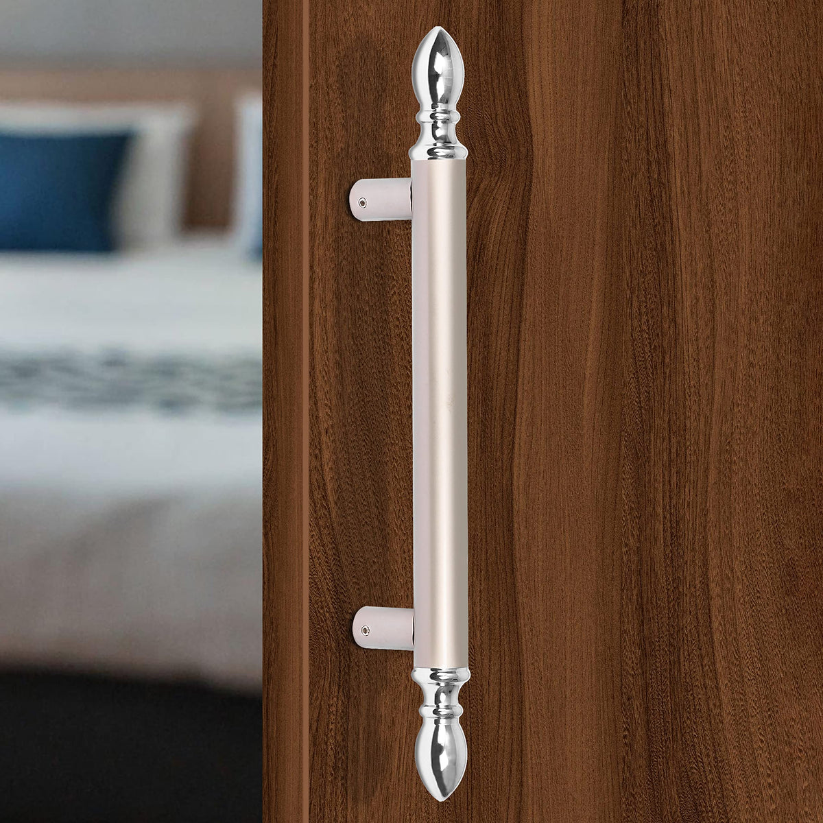Plantex Main Door Handle/Door & Home Decor/14 Inch Main Door Handle-Satin  White and Chrome Finish at Rs 450/piece in Ahmedabad