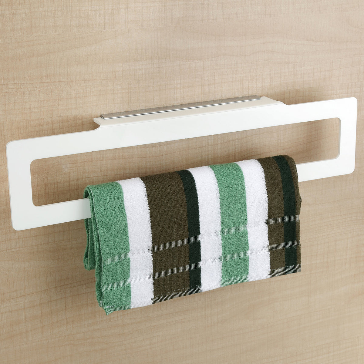 Plantex Acrylic Towel Hanger for Bathroom/Towel Rod-Stand/Towel Bar for Wash Basin(18 Inch,Square-White)
