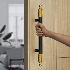 Plantex 14 Inch Main Door Handle/Handle for Wooden Door/Glass Door Handle/Pull-Push Operations/Door Acccessoris - Pack of 1 (Black and Gold)