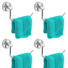 Plantex Stainless Steel Towel Ring for Bathroom/Wash Basin/Napkin-Towel Hanger/Bathroom Accessories - (Chrome - L Shape) - Pack of 4