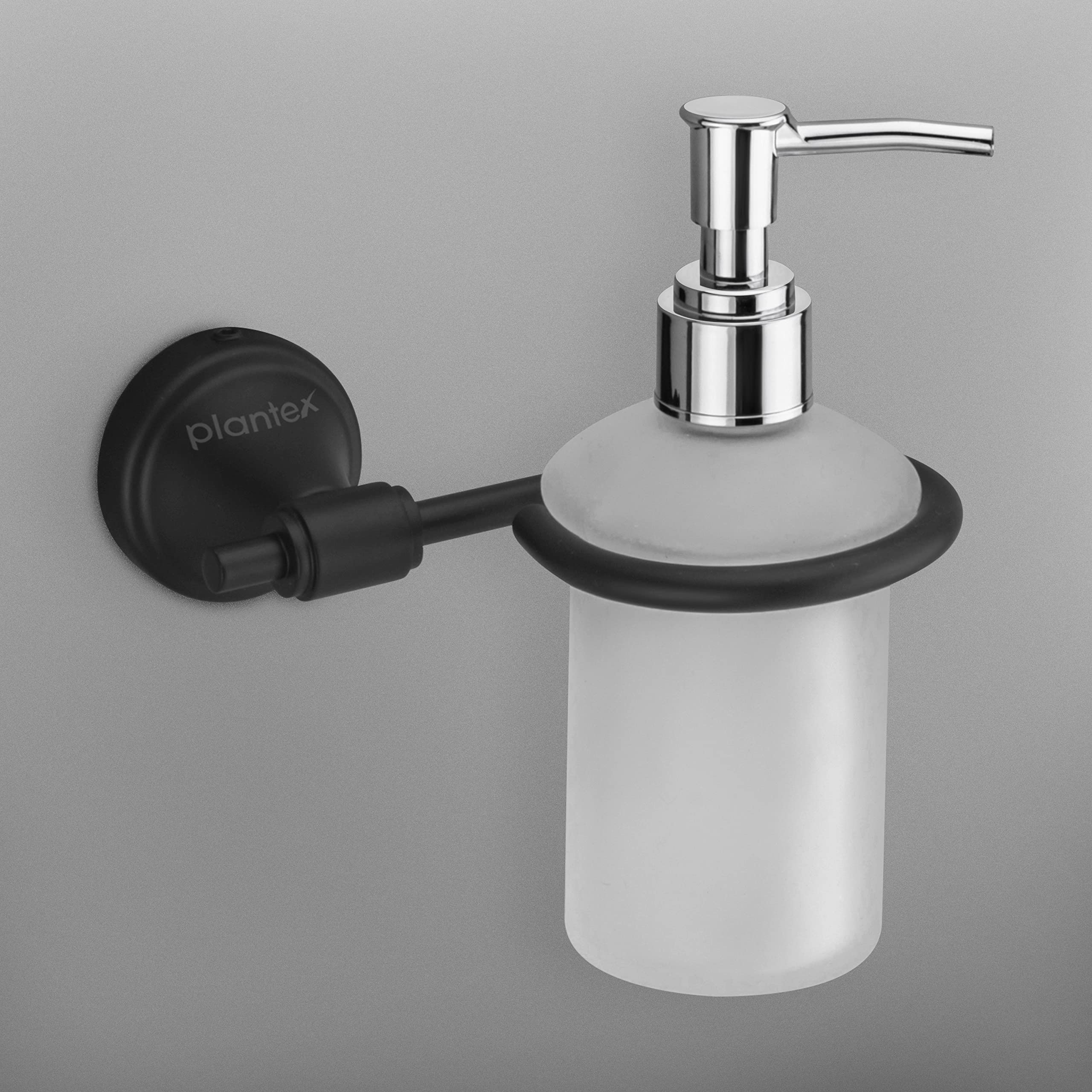 Plantex Niko Black Hand wash Holder for wash Basin Liquid soap Dispenser - 304 Stainless Steel