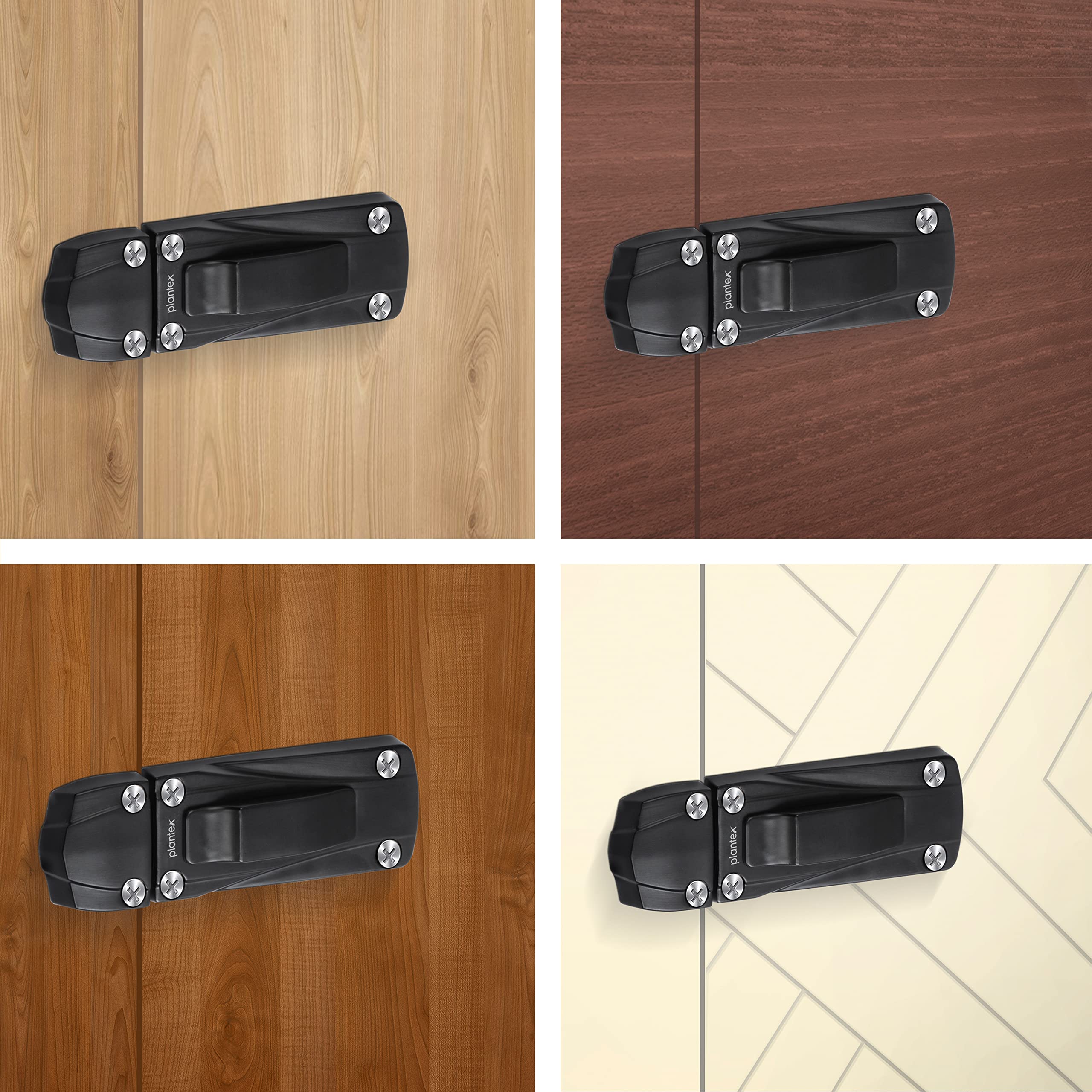 Plantex Heavy Duty Door Stopper/Door Baby Latch/Door Lock for Home and Office Doors - Pack of 1 (205 - Black)