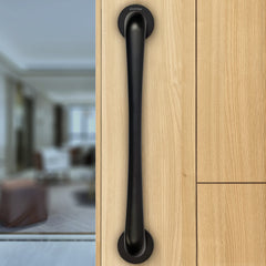 Plantex Polo 14-inch Handle for Main Doors of House/Office/Hotel (Rich Black Finish - Big)