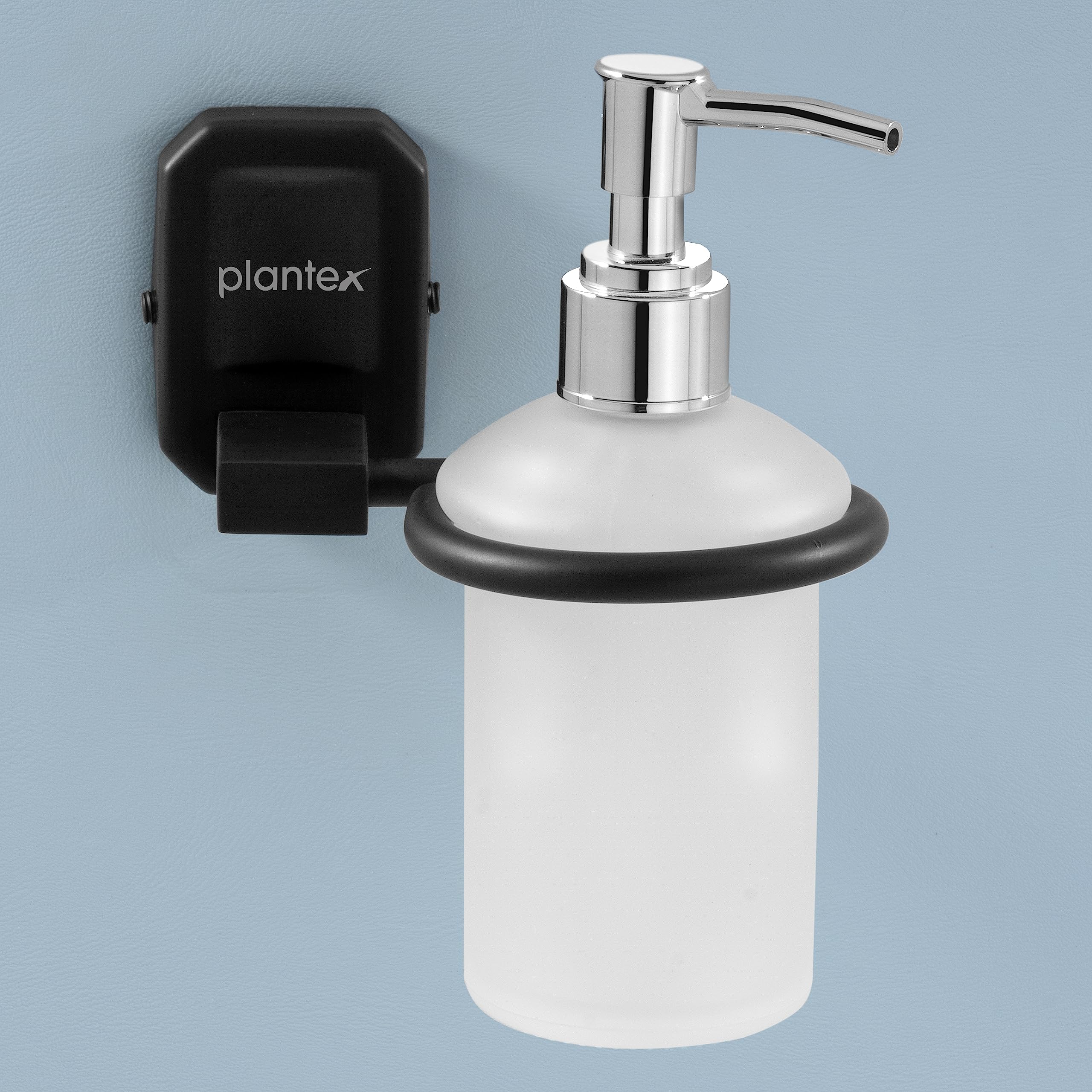 Plantex Cute Black Hand wash Holder for wash Basin Liquid soap Dispenser - 304 Stainless Steel
