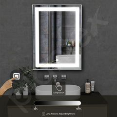 Plantex LED Mirror Glass with Sensor for Bathroom/Single Tone(White Light)/Designer Mirror for Living Room/Bedroom/Dressing Room–Rectangle Shape (18x24 inch)