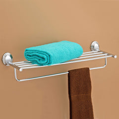 Plantex Stainless Steel 304 Grade Towel Rack with Stainless Steel 304 Grade Cubic Bathroom Accessories Set 5pcs (Towel Rod/Napkin Ring/Tumbler Holder/Soap Dish/Robe Hook)