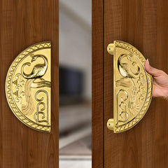 Plantex Heavy Duty Door Handle/Door & Home Decor/8-inches Round Shape Main Door Handle/Door Pull Push Handle Set (323 -PVD Gold Finish)